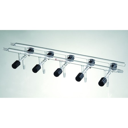 Synthware MANIFOLD, VACUUM/INERT GAS, DOUBLE, 5 PORT, 550mm, 3 HOSE. M101005